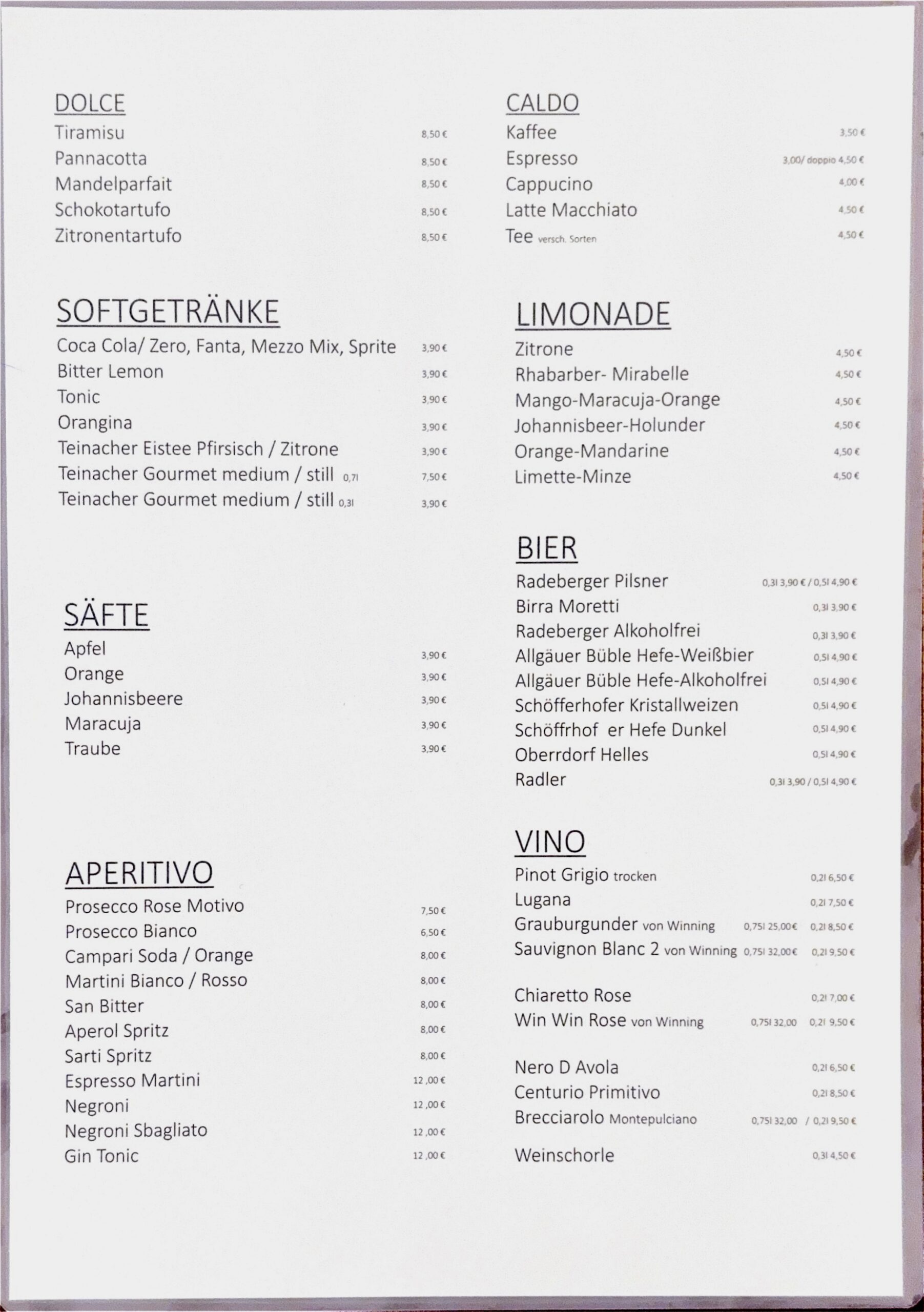 Restaurant Wiesloch, Italiener, Aperol